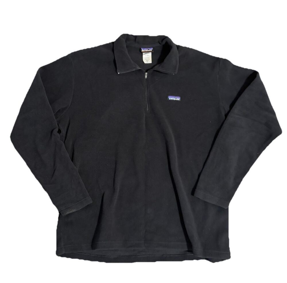 Patagonia Men’s Synchilla 1/4 Zip Fleece Pullover Sweatshirt Size XXL Black